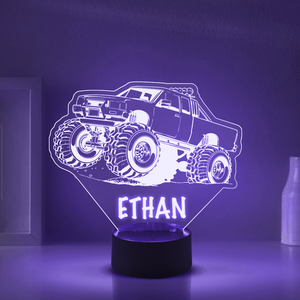 Personalized 7/16 Colors Changing Led Night Light Monster Truck On Road