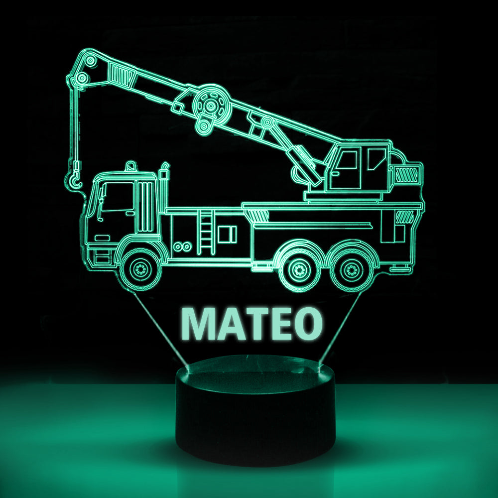 Personalized 7/16 Color Changing Crane Truck 3D Illusion Led Lamp 22120602