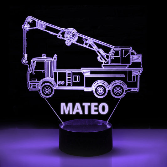 Personalized 7/16 Color Changing Crane Truck 3D Illusion Led Lamp 22120602