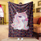 Custom Unicorn Colorful Name Blankets With Rose