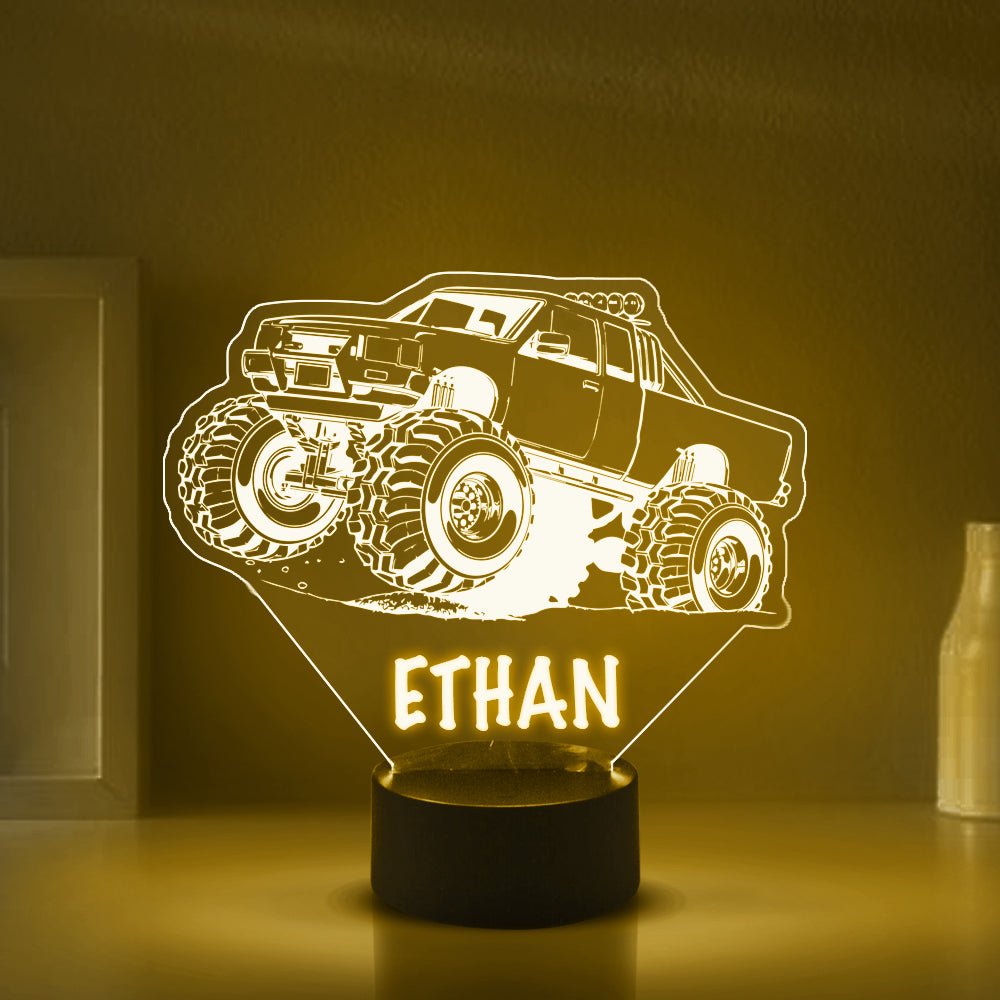 Personalized 7/16 Colors Changing Led Night Light Monster Truck On Road