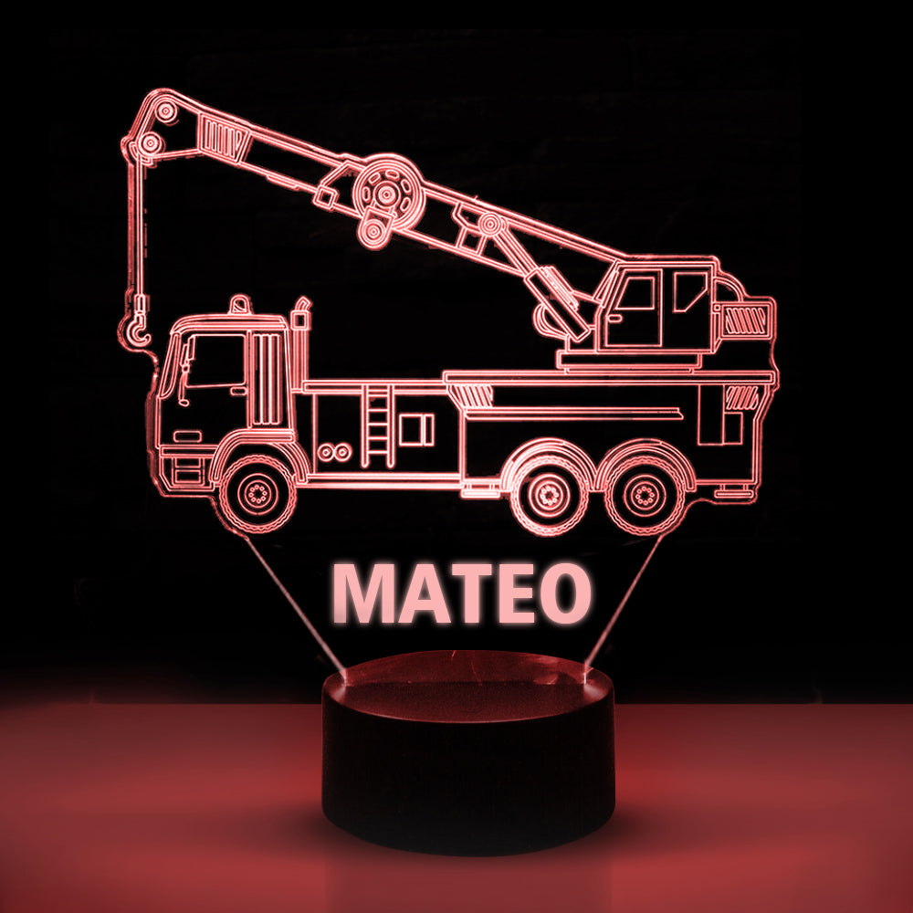 Personalized 7/16 Color Changing Crane Truck 3D Illusion Led Lamp 22120602