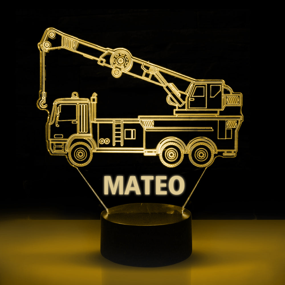 Personalized 7/16 Color Changing Crane Truck 3D Illusion Led Lamp 22120602