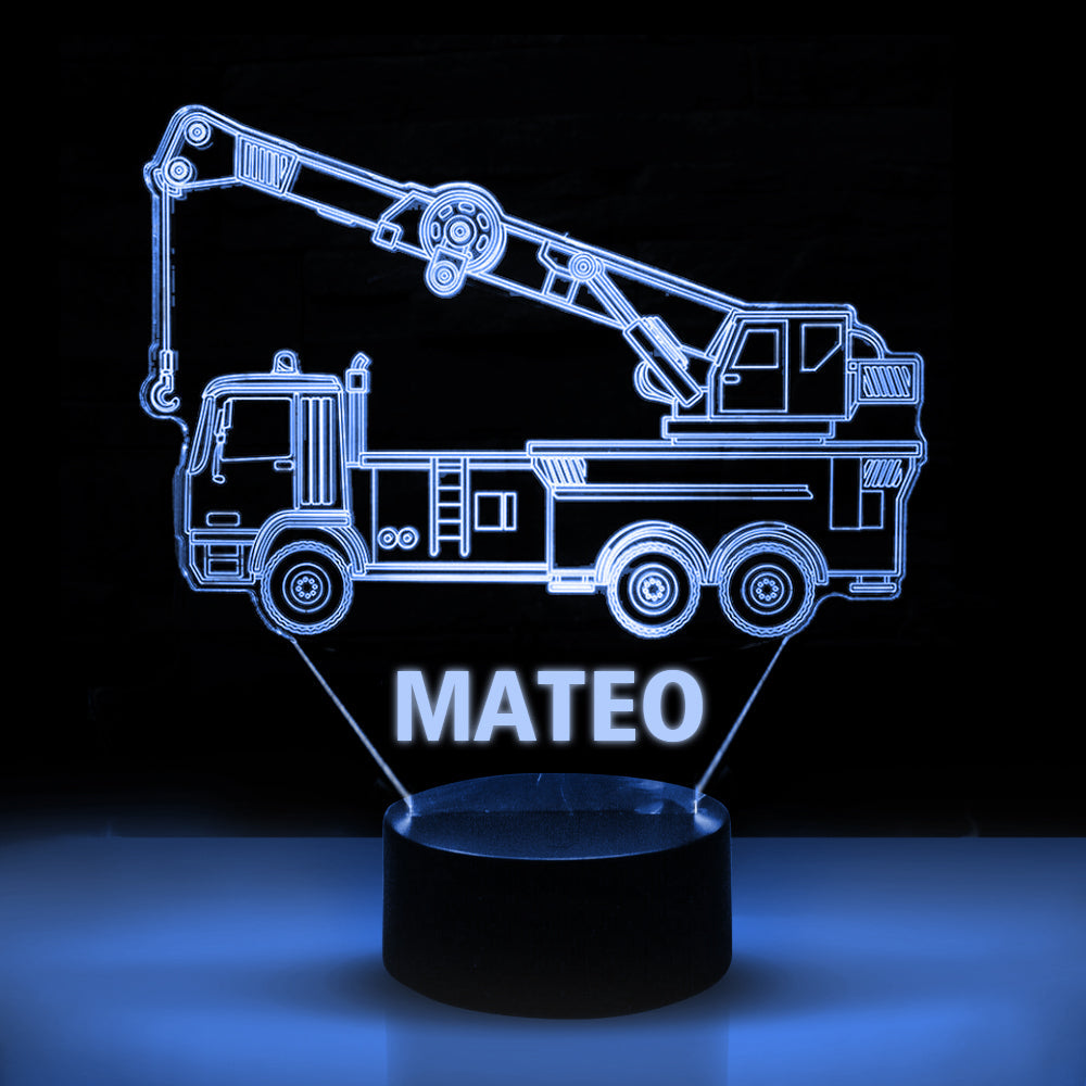 Personalized 7/16 Color Changing Crane Truck 3D Illusion Led Lamp 22120602