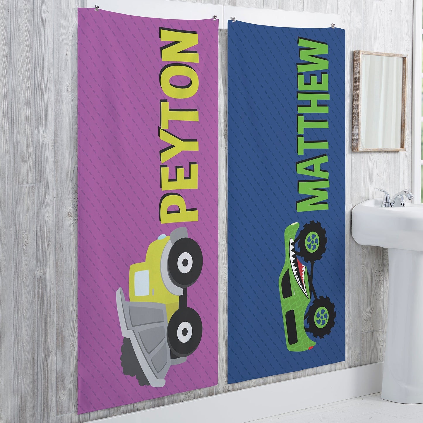 Personalized Monster Truck Kids Beach Towel