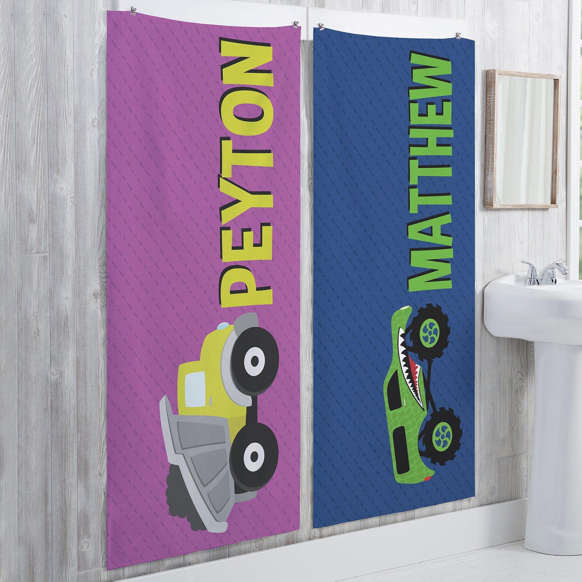 Personalized Monster Truck Kids Beach Towel