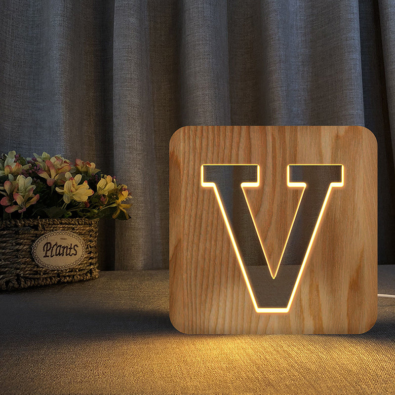 Wood Alphabet Light