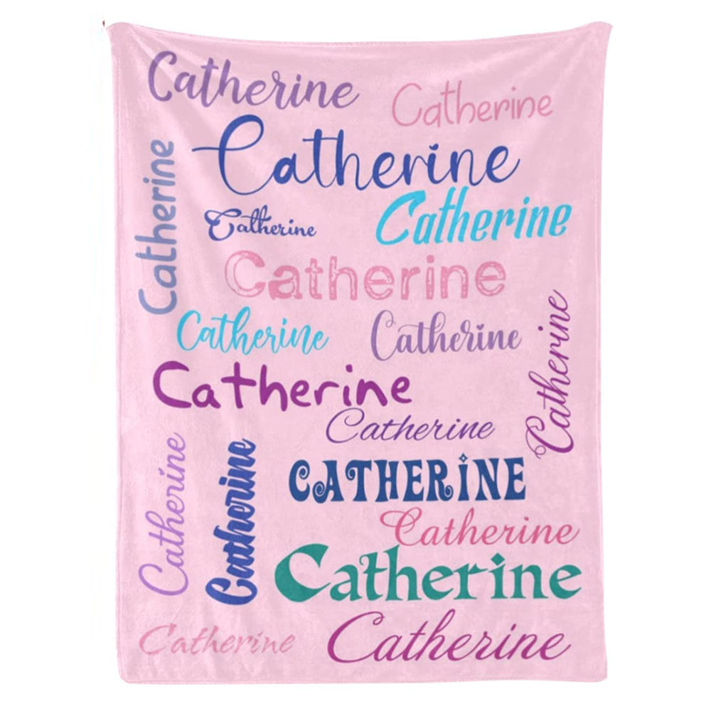 Personalized Name Arrange Word Art Multi Colors Fleece Blanket