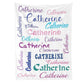 Personalized Name Arrange Word Art Multi Colors Fleece Blanket