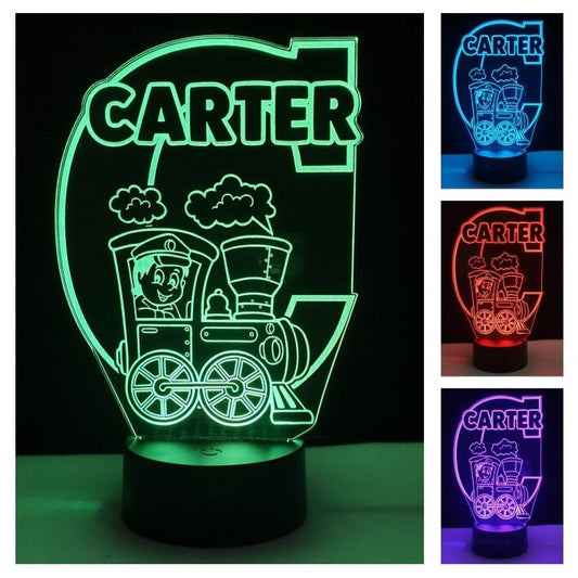Personalized 7/16 Color Changing Night Light Train