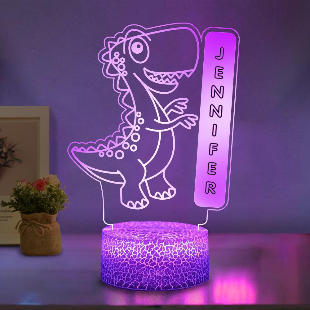 Personalised Dinosaur Colour Change Light LED Bedroom Night Light Boys Girls Mood Lighting 10