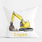 Personalized Baby Kids Throw Pillow Water Color Truck
