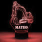 Personalized 7/16 Color Changing Excavator 3D Illusion Led Lamp