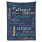 Personalized Name Arrange Word Art Multi Colors Fleece Blanket