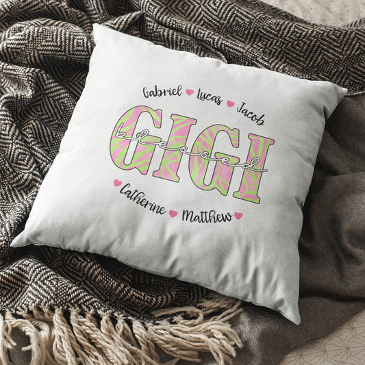 Personalized Blessed Mom Grandma Nana Gigi Name Pillow