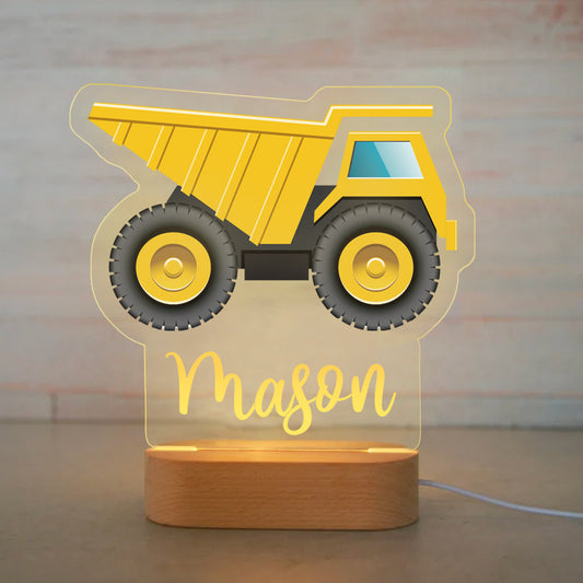 Personalized Tools Car Wood-base Night Light Dump Truck
