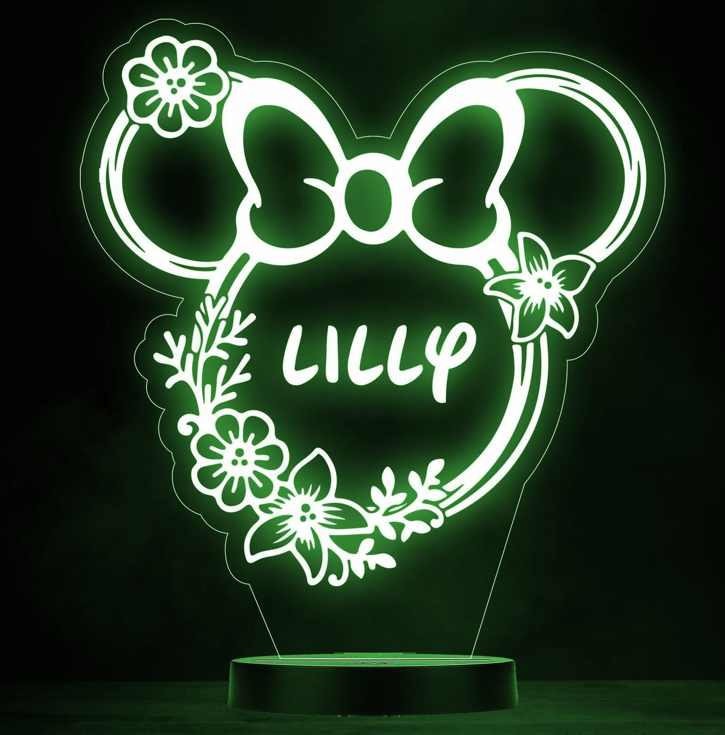 Personalised Minnie Mouse Colour Change Light LED Bedroom Night Light Boys Girls