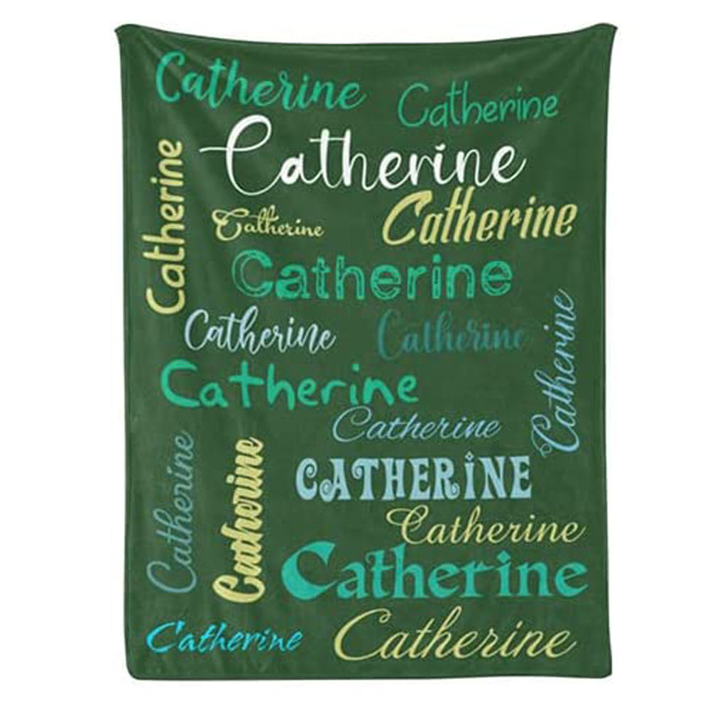 Personalized Name Arrange Word Art Multi Colors Fleece Blanket