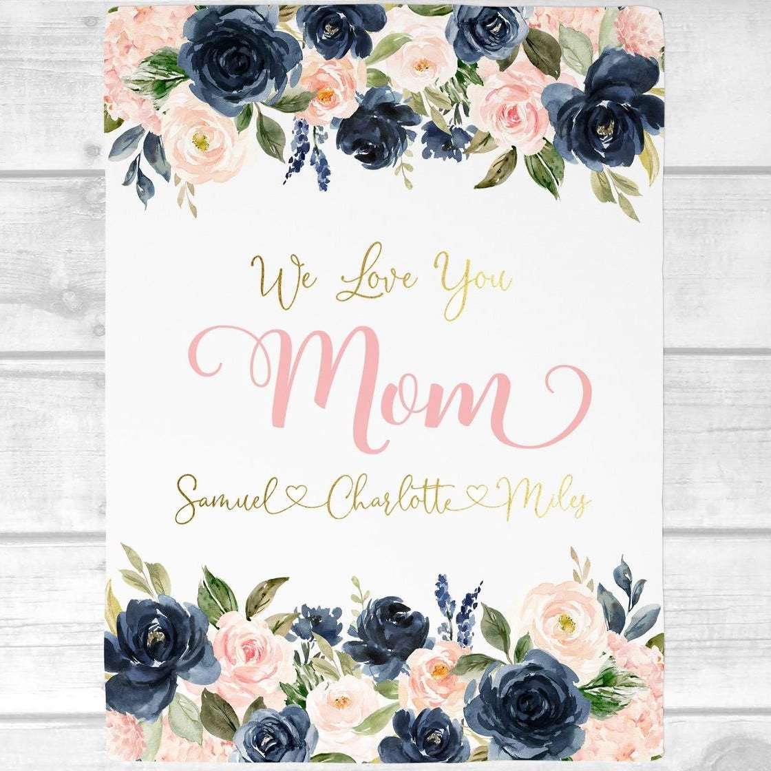 Personalized Flora Mom/Nana/Auntie We Love You Blanket ｜11042201