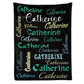 Personalized Name Arrange Word Art Multi Colors Fleece Blanket