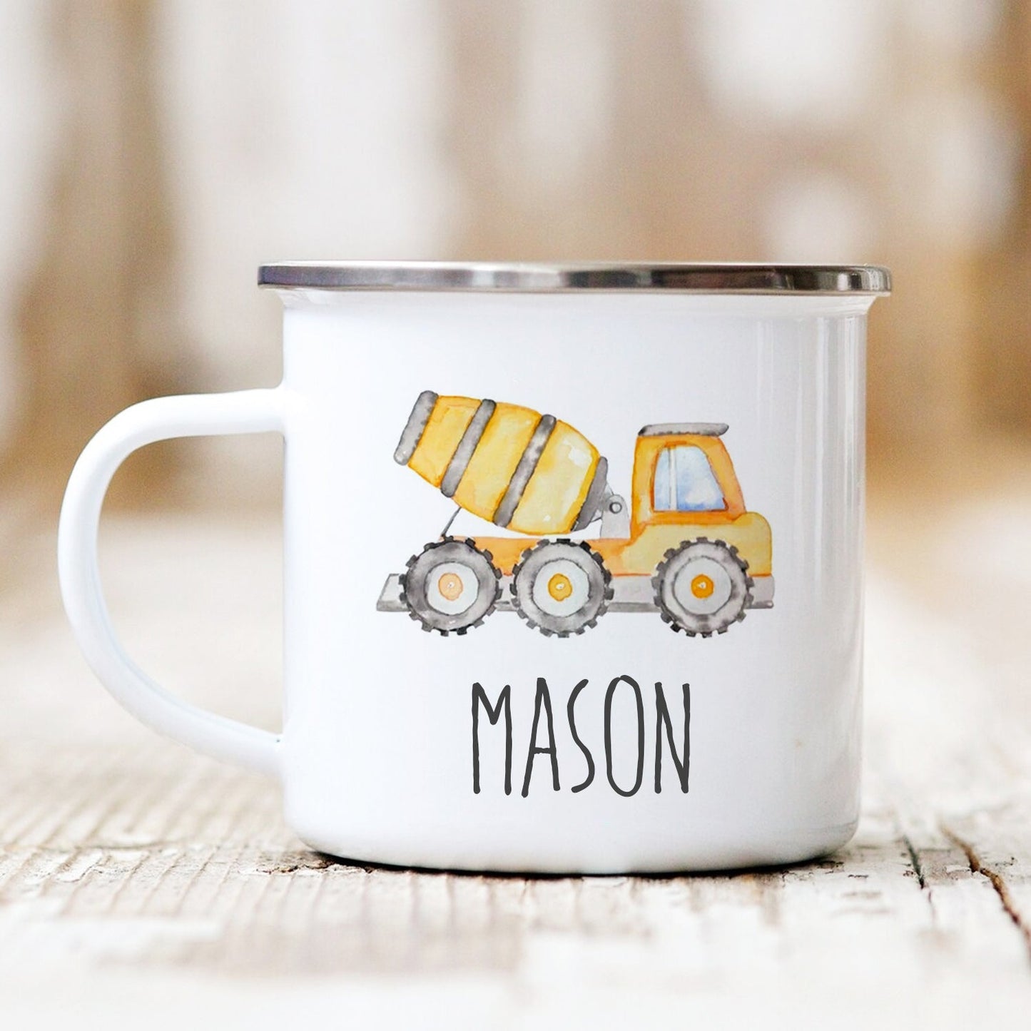 Personalized Enamel Constructions Mug Multi Colors Rim