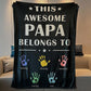Personalized  Fathers Day Blanket This Awesome Daddy Belongs to