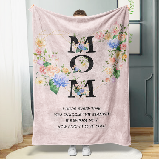 Personalized Mom/Nana/Auntie Blanket Heart Love You