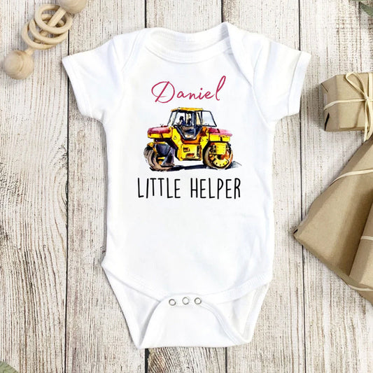 Personalized Baby Onesie Tractor