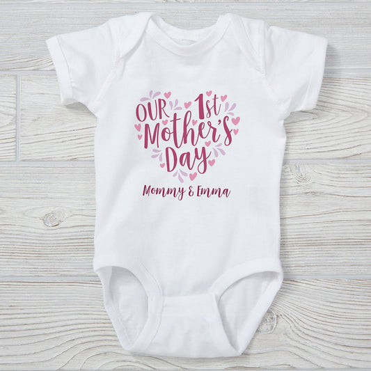 Personalized Baby Onesie Our First Mother's Day Mom&Me