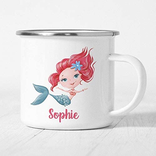 Personalized Enamel Mermaid Kids Mug