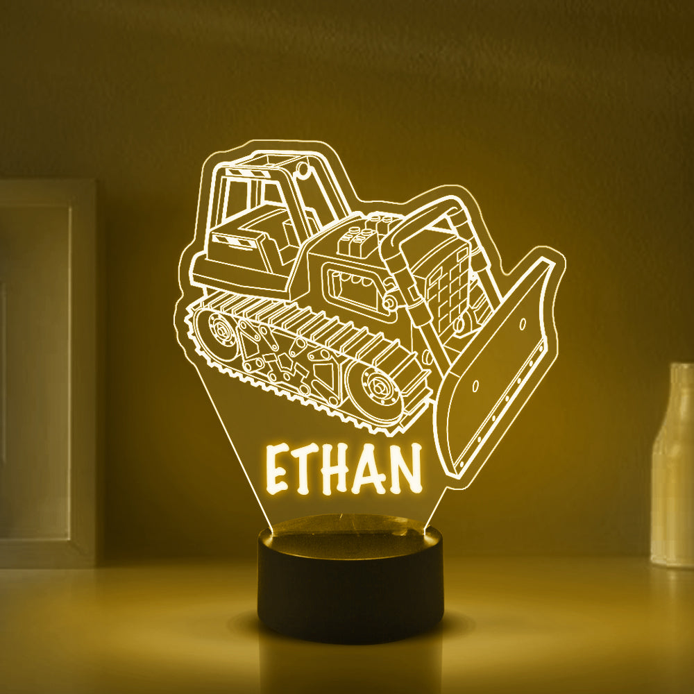 Personalized 7/16 Colors Changing Led Night Light Bulldozer