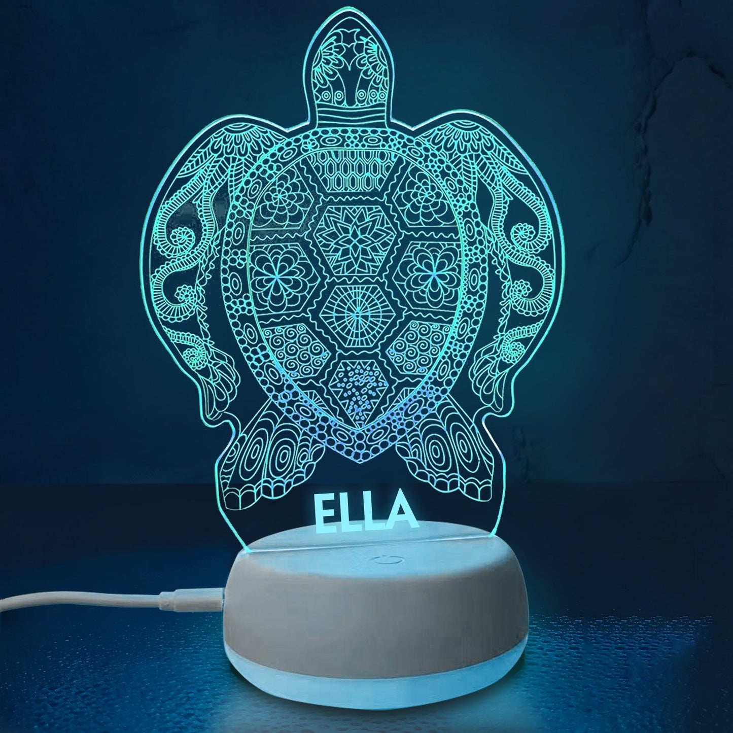 Personalized 3D Turtle Night Lights with Name 7/16 Colors Changing Led Lamp
