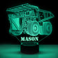 Personalized 7/16 Color Changing Dump Truck 3D Illusion Led Lamp