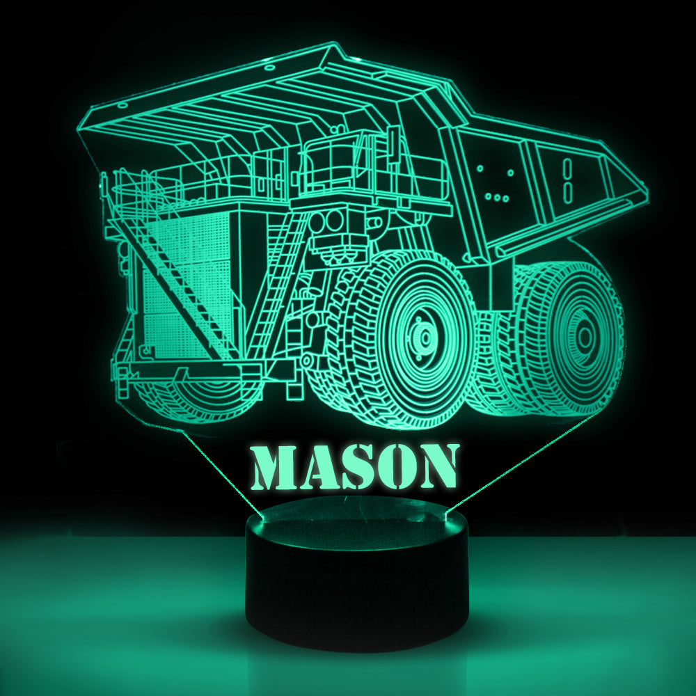 Personalized 7/16 Color Changing Dump Truck 3D Illusion Led Lamp
