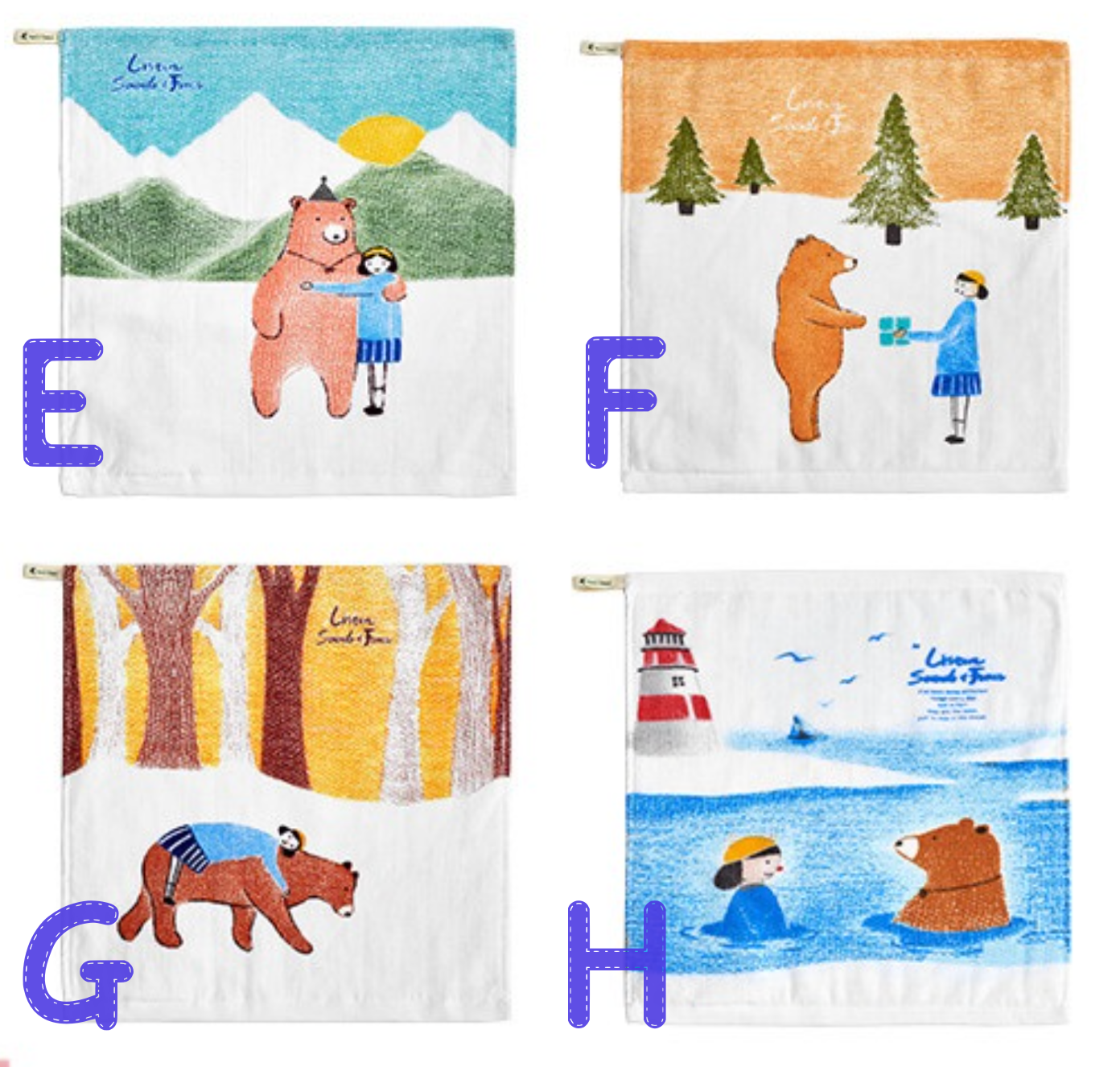 Personalized Cute Illustration Cotton Towel Embroidery With Kid's Name