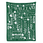 Personalized Name Arrange With Heart Word Art Multi Colors Fleece Blanket