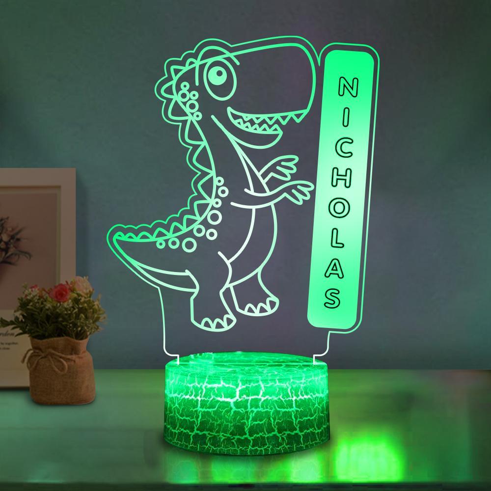 Personalised Dinosaur Colour Change Light LED Bedroom Night Light Boys Girls Mood Lighting 10