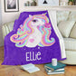 Personalized Magical Unicorn Fleece Blanket 01