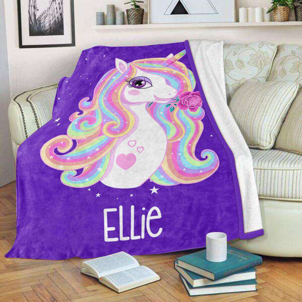 Personalized Magical Unicorn Fleece Blanket 01