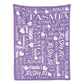 Personalized Name Arrange With Heart Word Art Multi Colors Fleece Blanket