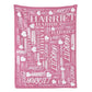 Personalized Name Arrange With Heart Word Art Multi Colors Fleece Blanket