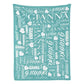 Personalized Name Arrange With Heart Word Art Multi Colors Fleece Blanket