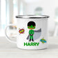 Personalized Super Hero Enamel Mug