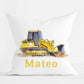 Personalized Baby Kids Throw Pillow Water Color Truck