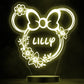 Personalised Minnie Mouse Colour Change Light LED Bedroom Night Light Boys Girls