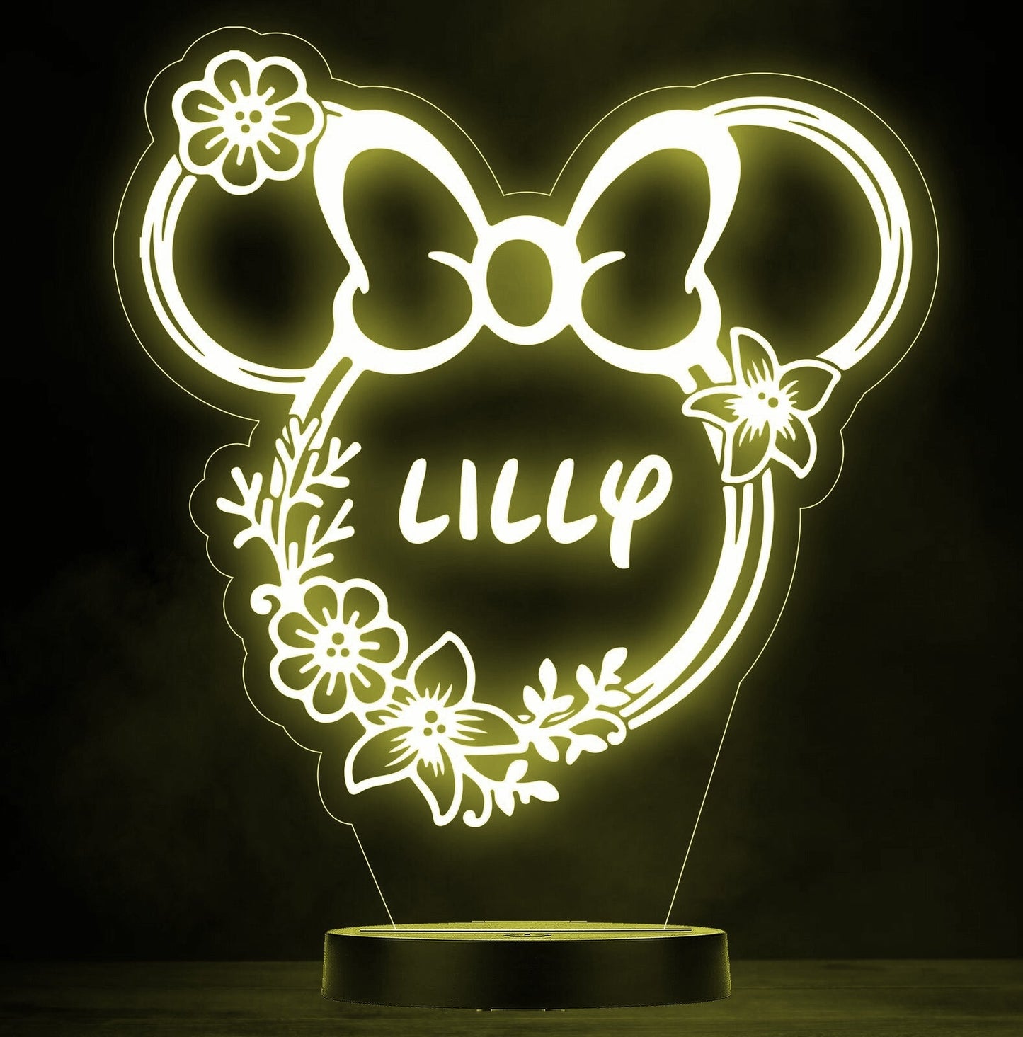 Personalised Minnie Mouse Colour Change Light LED Bedroom Night Light Boys Girls