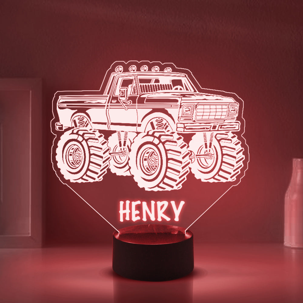 Personalized 7/16 Colors Changing Led Night Light Monster Truck