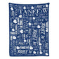 Personalized Name Arrange With Heart Word Art Multi Colors Fleece Blanket