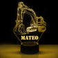 Personalized 7/16 Color Changing Excavator 3D Illusion Led Lamp