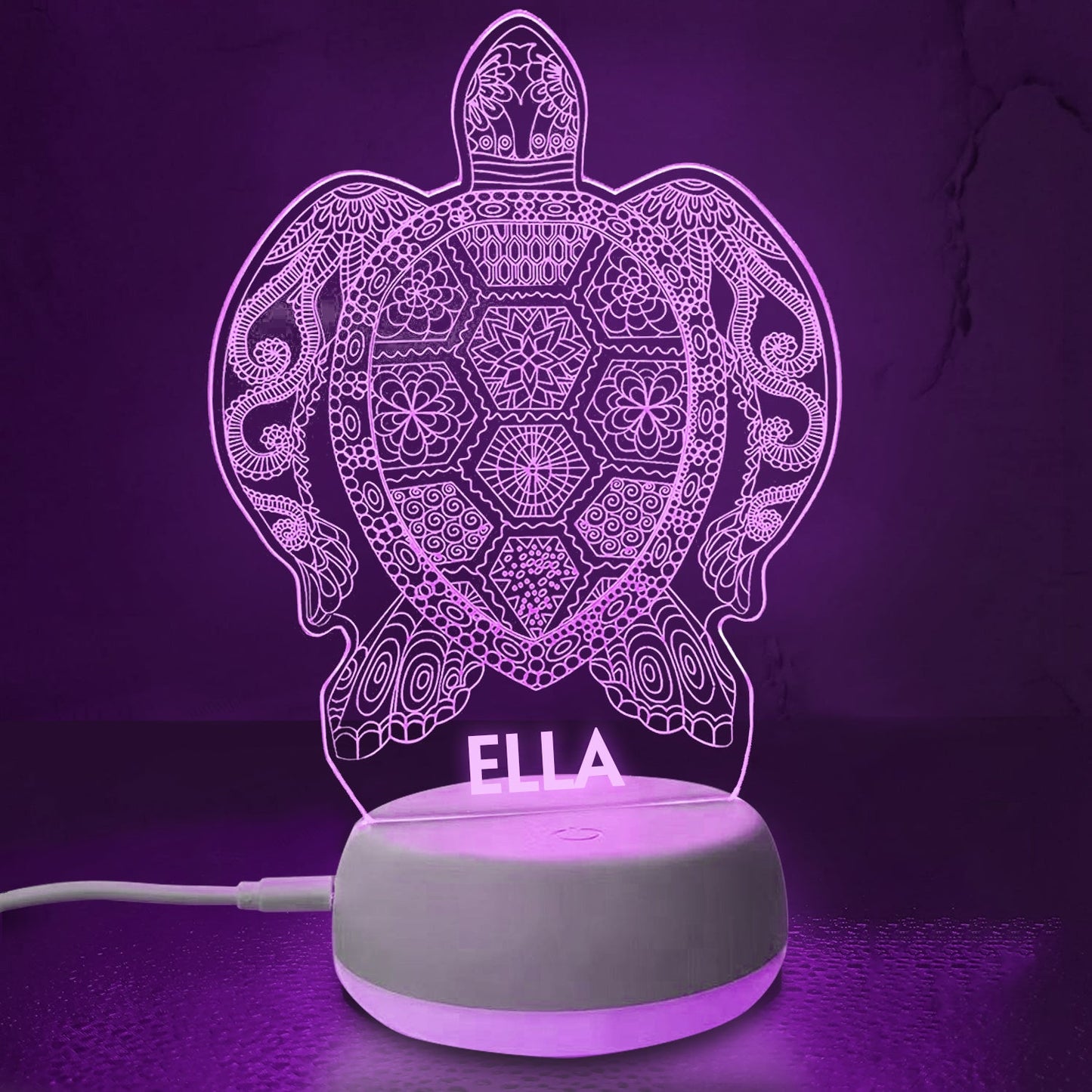 Personalized 3D Turtle Night Lights with Name 7/16 Colors Changing Led Lamp